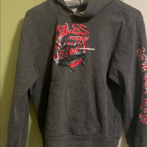 Marvel Dark Gray Miles Morales Hoodie - Picture 1 of 4